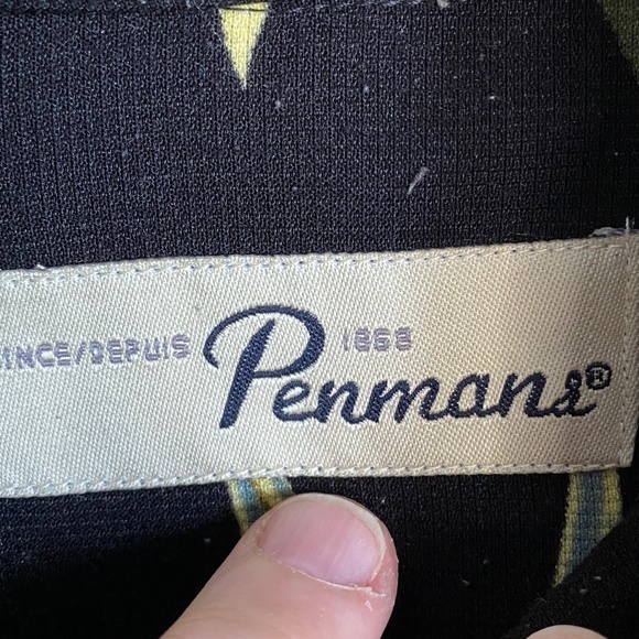 Penmans Vintage‎ Black Tropical Palms Short Sleeve Button Up Shirt Men's Medium - Picture 2 of 9